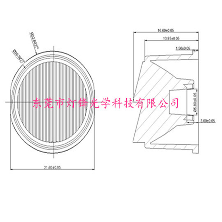 防水透镜20TW20X40双斜（偏光8°）